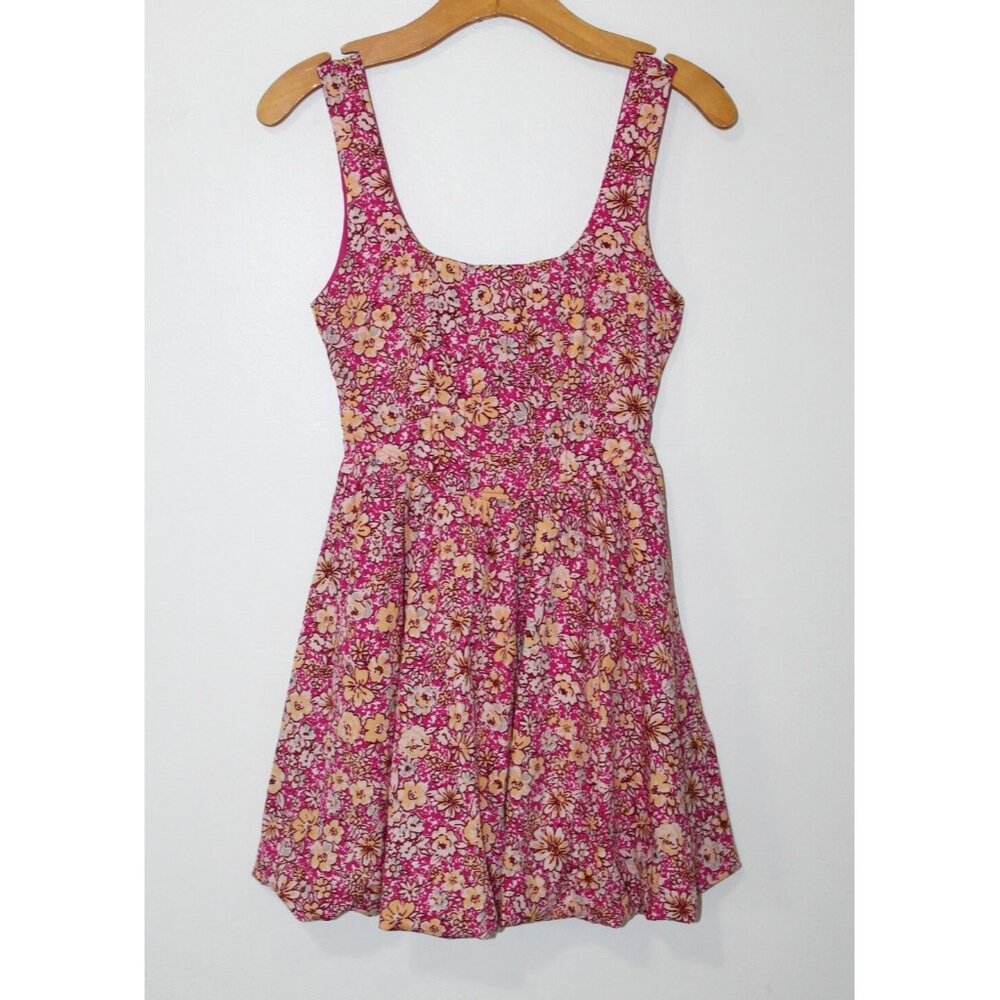Band of the Free Womens Juniors Multicolor Floral Boned Lined Mini Dress XS NWT
